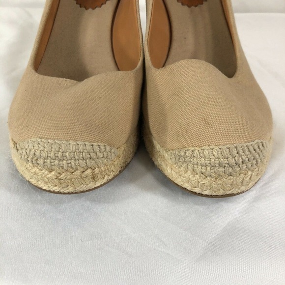 J.Crew Women's Canvas Espadrille Wedge Heel Size 9 A1244 Jute Sole - Picture 3 of 11